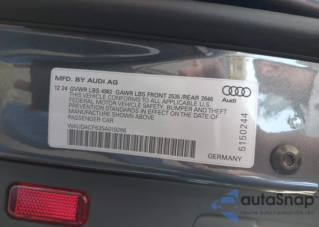 WAUDACF53SA019266: 42718629