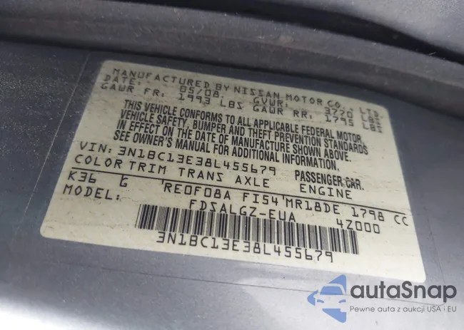 3N1BC13E38L455679: 42718723