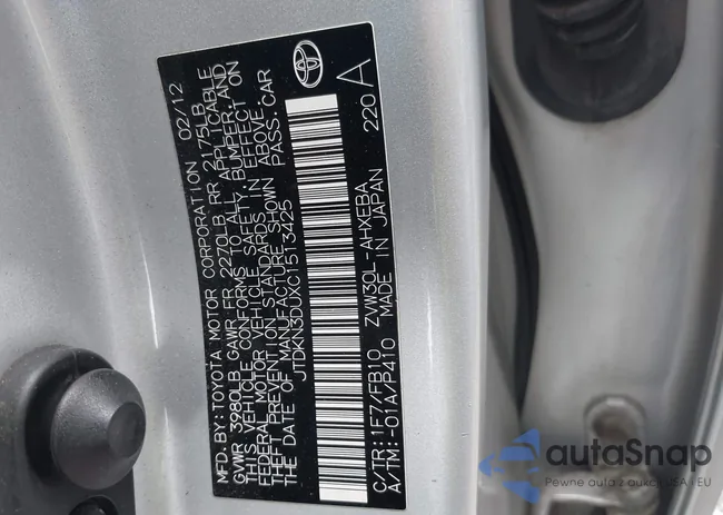 JTDKN3DUXC1513425: 42718760