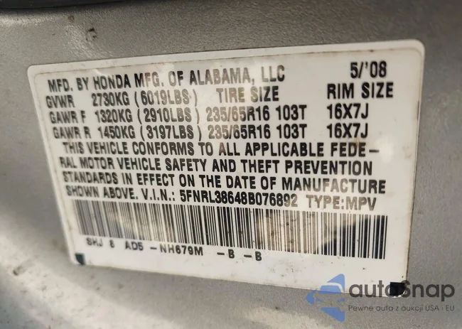 5FNRL38648B076892: 42717829