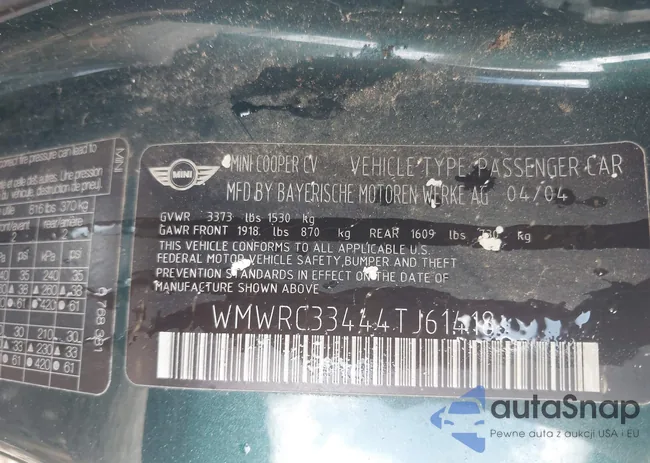 WMWRC33444TJ61418: 42717932