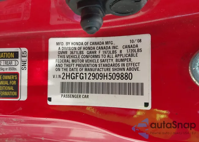 2HGFG12909H509880: 42717970