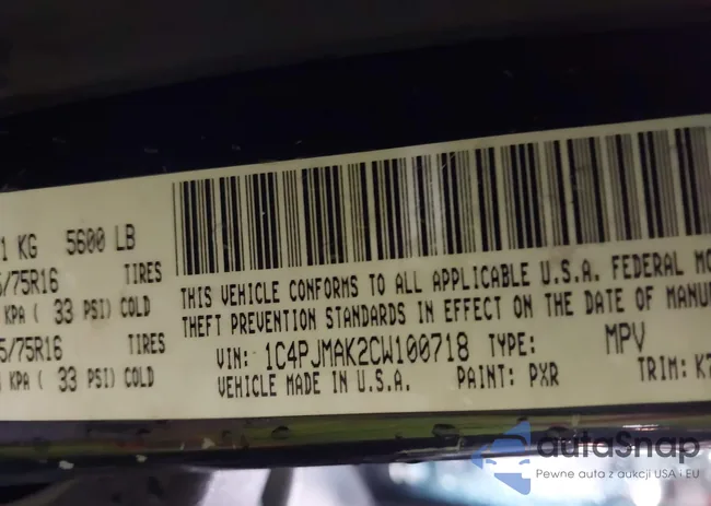 1C4PJMAK2CW100718: 42718019