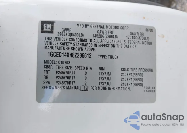 1GCEC14X48Z296612: 42718124