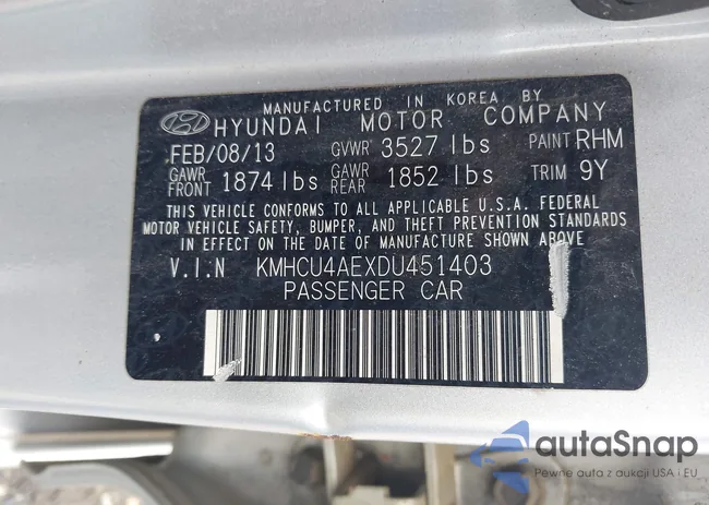 KMHCU4AEXDU451403: 42719237