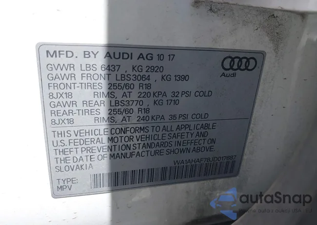 WA1AHAF78JD017687: 42719679