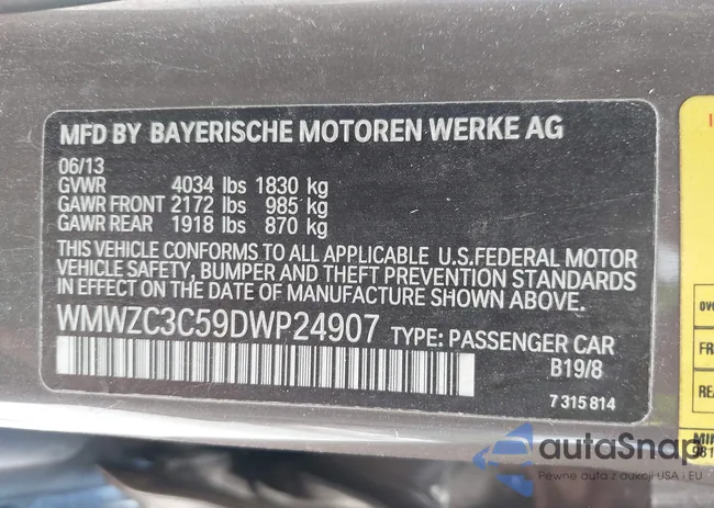 WMWZC3C59DWP24907: 42719063