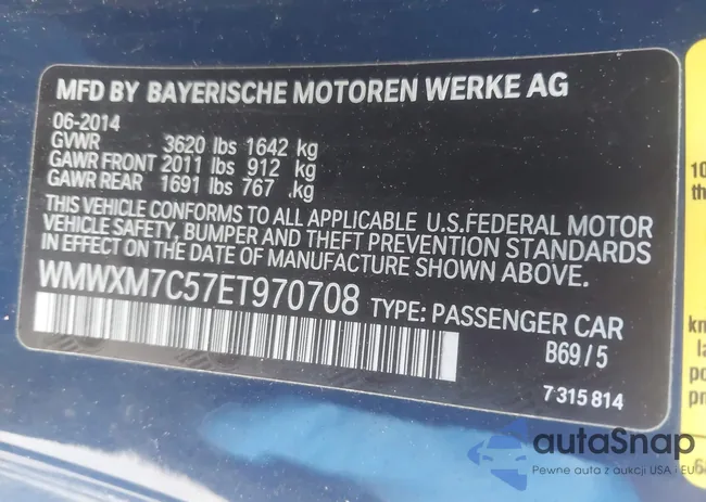 WMWXM7C57ET970708: 42719076