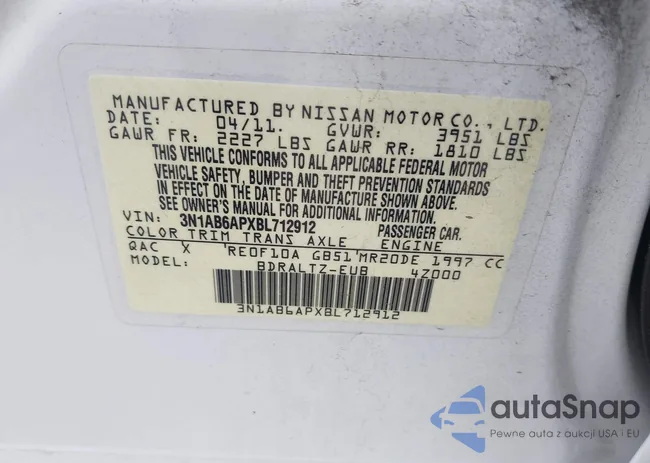 3N1AB6APXBL712912: 42719091