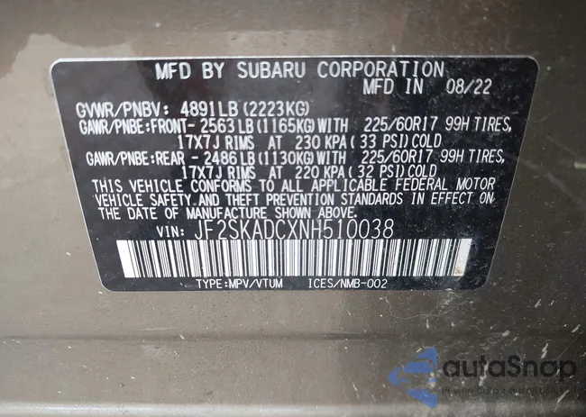 JF2SKADCXNH510038: 42720316