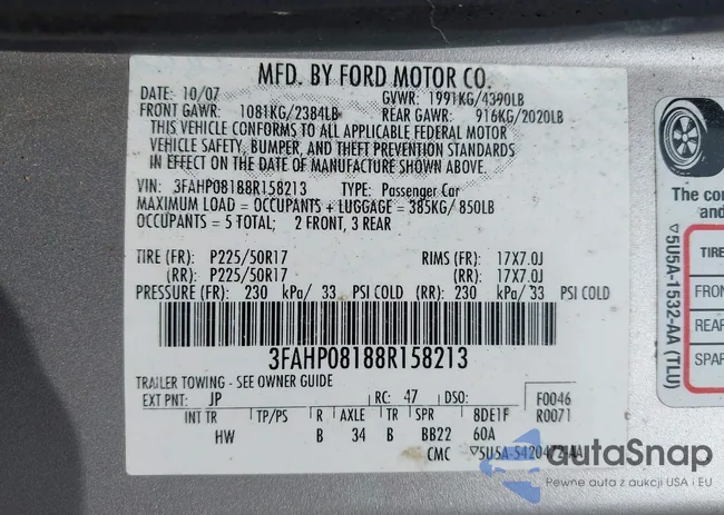 3FAHP08188R158213: 42720342