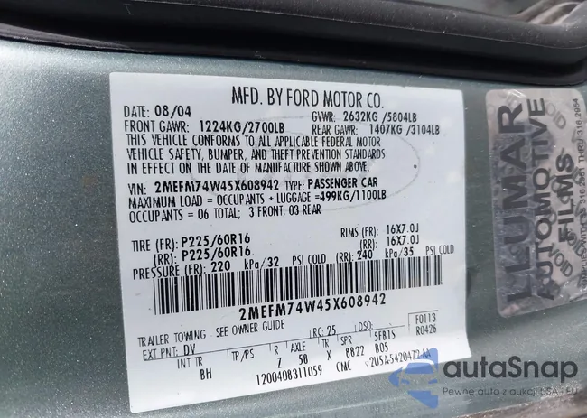 2MEFM74W45X608942: 42720586