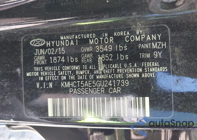 KMHCT5AE5GU241739: 42720599