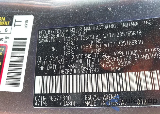 5TDBZRBH0NS571742: 42720732