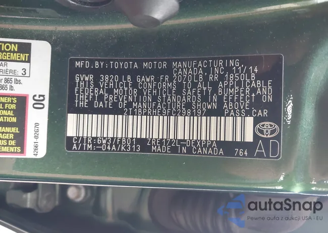 2T1BPRHE9FC298197: 42719873