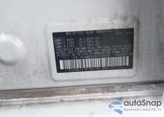 4S3BMCK65D3019650: 42719907