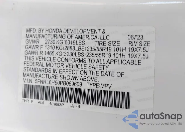 5FNRL6H90PB069609: 42719957