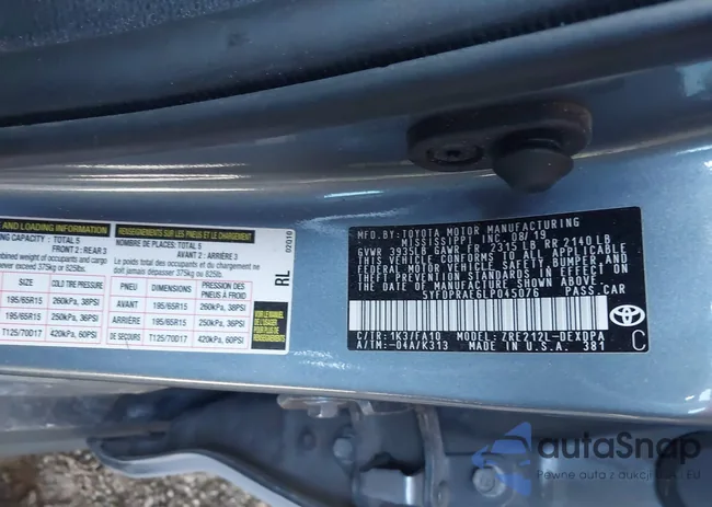 5YFDPRAE6LP045076: 42719999