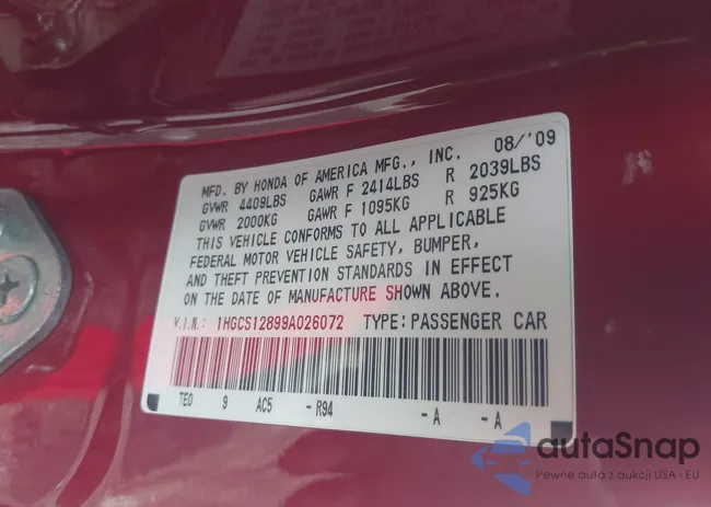 1HGCS12899A026072: 42721181