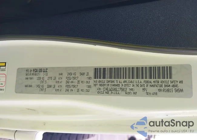 1C4BJWDG0GL175812: 42721201