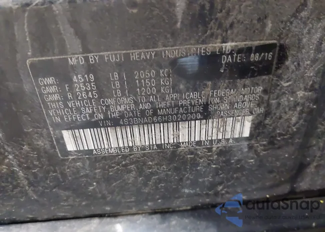 4S3BNAD66H3020200: 42721228