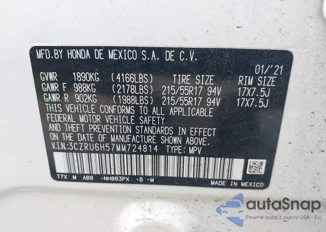 3CZRU6H57MM724814: 42721362