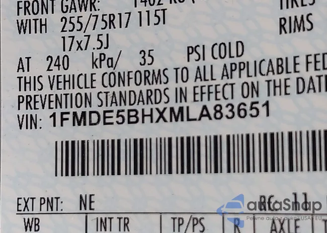 1FMDE5BHXMLA83651: 42721526