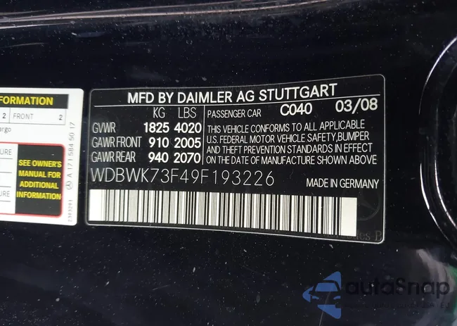 WDBWK73F49F193226: 42721567