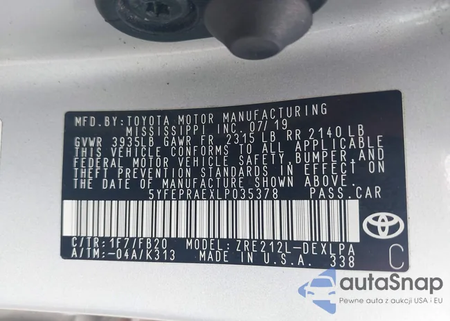 5YFEPRAEXLP035378: 42721577