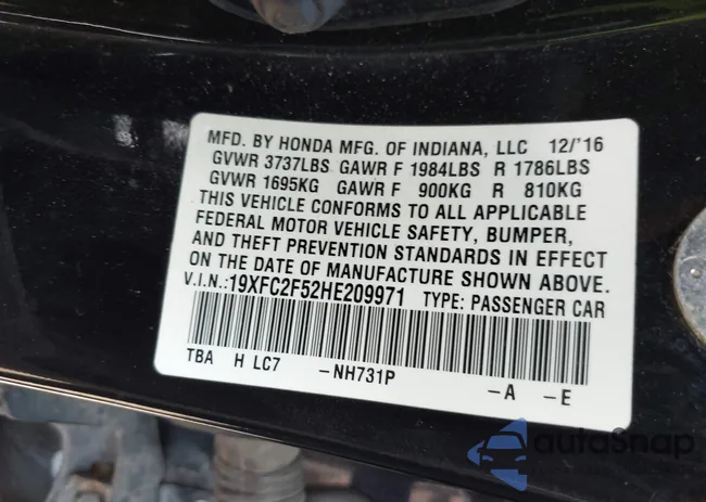 19XFC2F52HE209971: 42721642