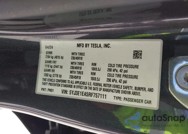 5YJ3E1EA5RF757111: 42721753