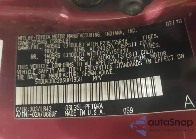 5TDDK3DC2BS001958: 42720776