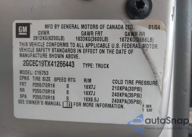 2GCEC19TX41266443: 42720884