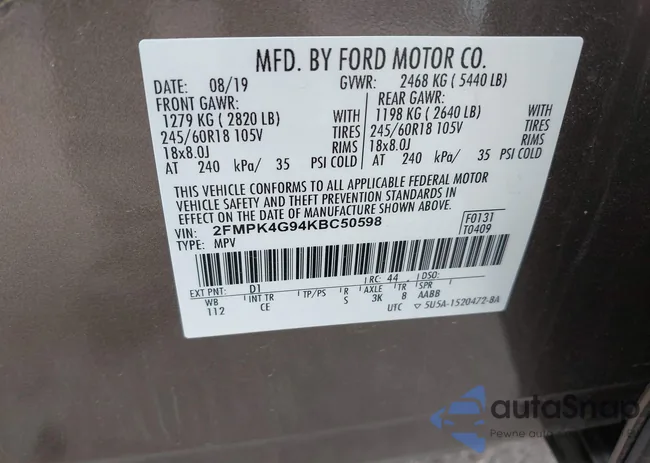 2FMPK4G94KBC50598: 42721065