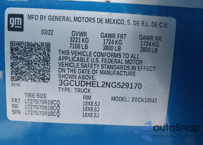 3GCUDHEL2NG529170: 42721113