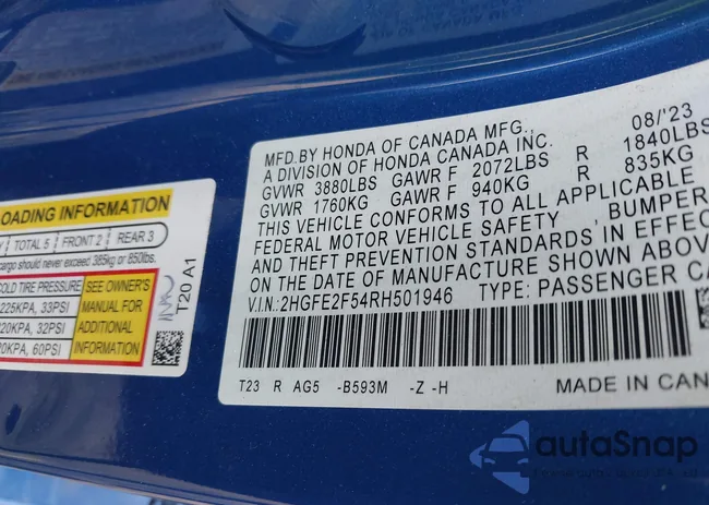 2HGFE2F54RH501946: 42721118