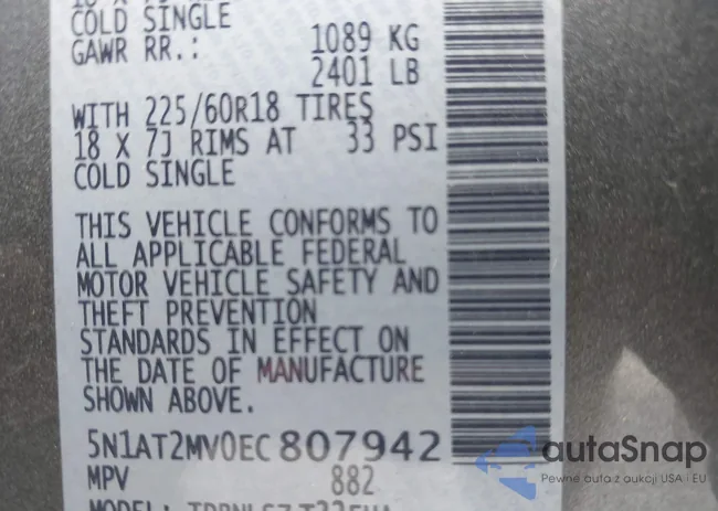 5N1AT2MV0EC807942: 42722200