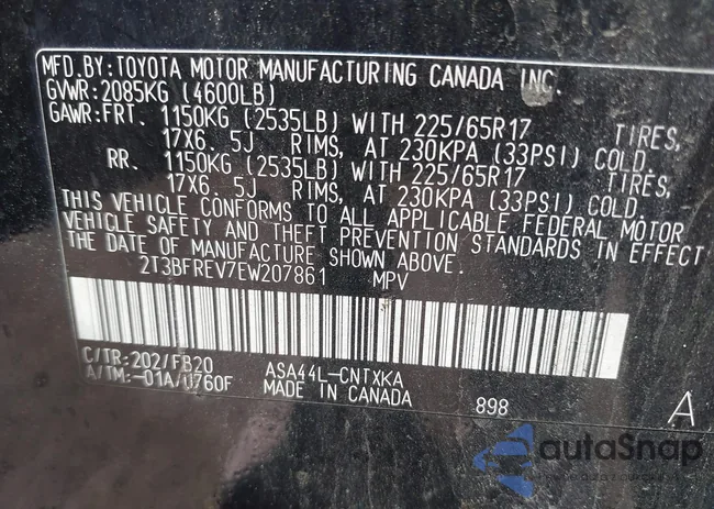 2T3BFREV7EW207861: 42722296