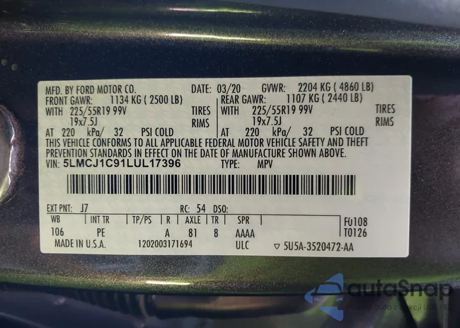 5LMCJ1C91LUL17396: 42722332