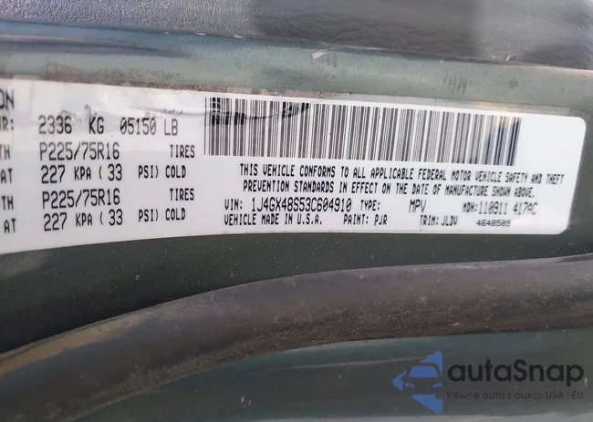 1J4GX48S53C604910: 42722433