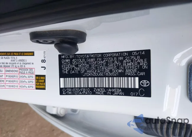 JTDKN3DU6E1836521: 42722772