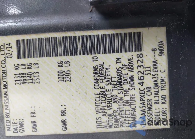 1N4AA5APXEC462328: 42721791