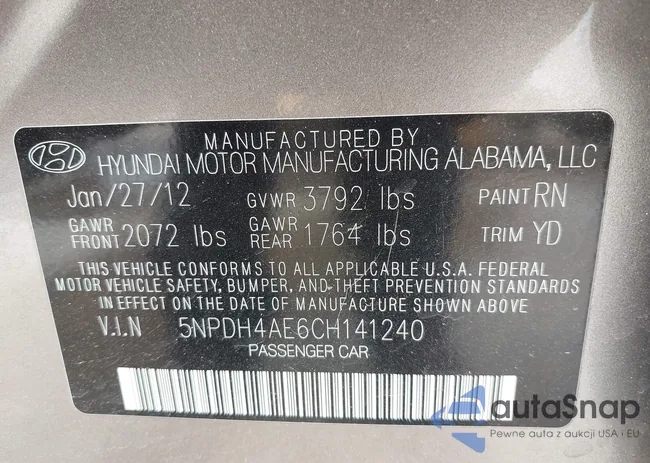 5NPDH4AE6CH141240: 42721804