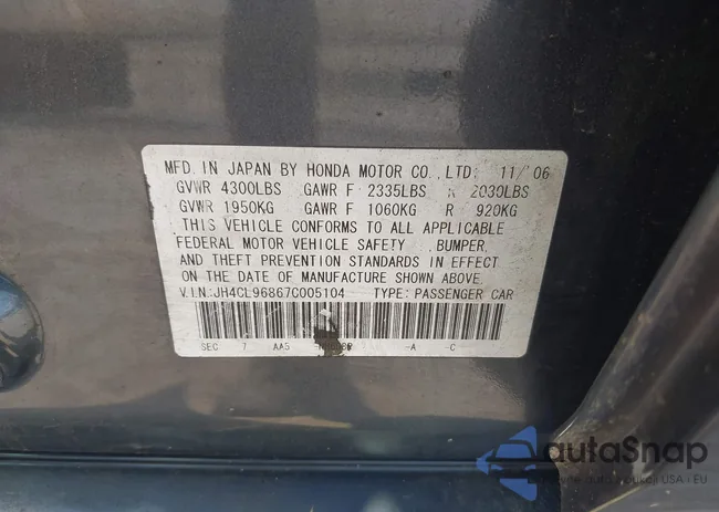 JH4CL96867C005104: 42721912