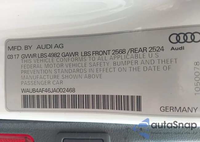 WAUB4AF46JA002468: 42722011