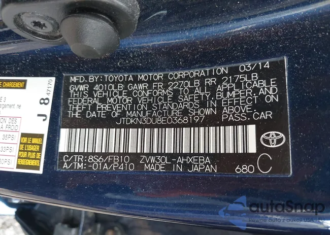 JTDKN3DU8E0368197: 42722019