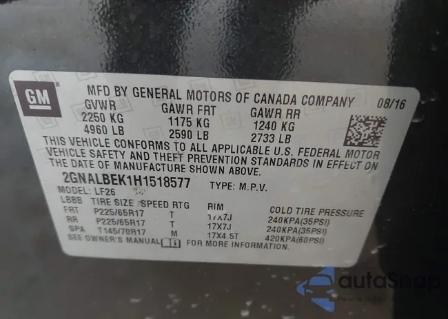 2GNALBEK1H1518577: 42722095