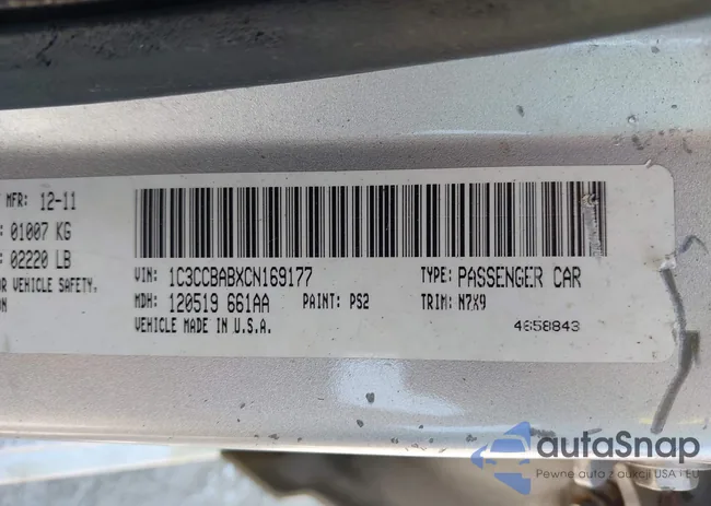 1C3CCBABXCN169177: 42722125