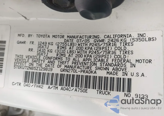 5TEKU72N85Z129819: 42723328