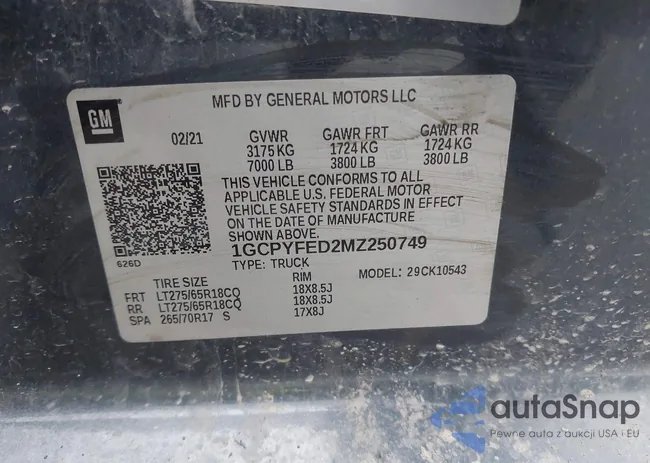 1GCPYFED2MZ250749: 42723339